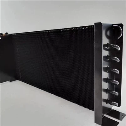 Condensador refrigerado a ar com aletas de alumínio e tubo de cobre