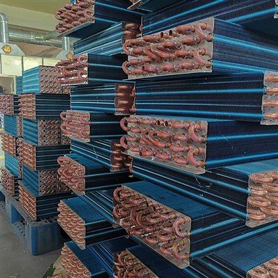Condensador de alumínio da aleta do tubo de cobre para a refrigeração da indústria de Pharma
